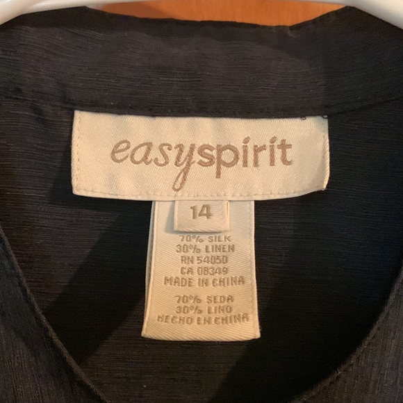 Sleeveless navy blue linen shirt size 14 - Picture 3 of 4